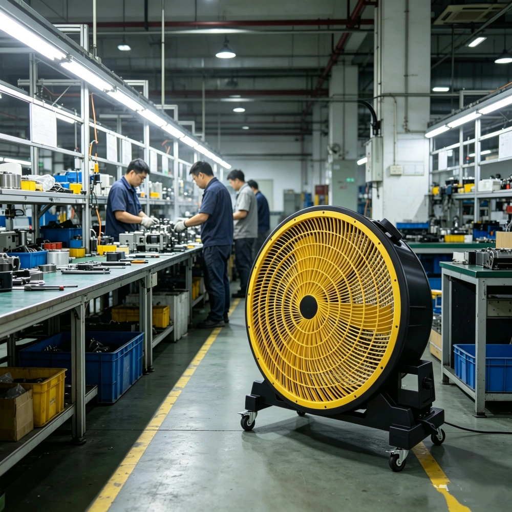 drum fan at the factory workshop
