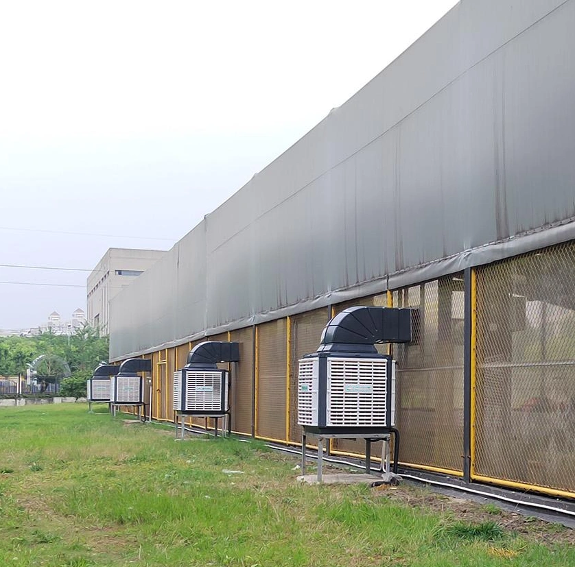 evaporative coolers for basket court