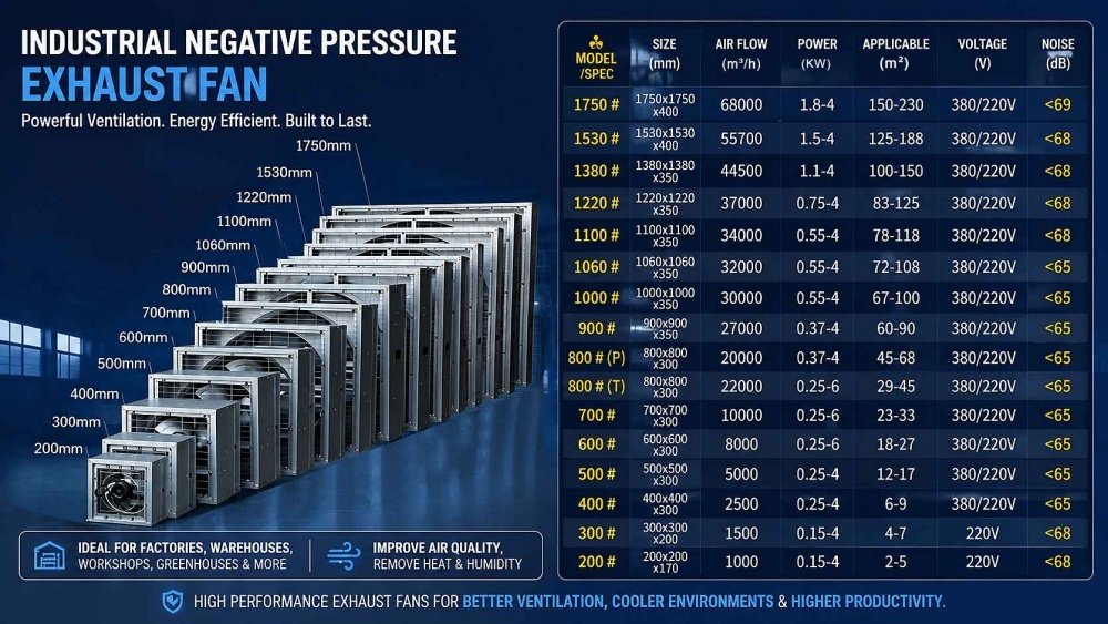MX Cooling's exhaust fan collection with size chart landscape MX Cooling's exhaust fan collection with size chart landscape