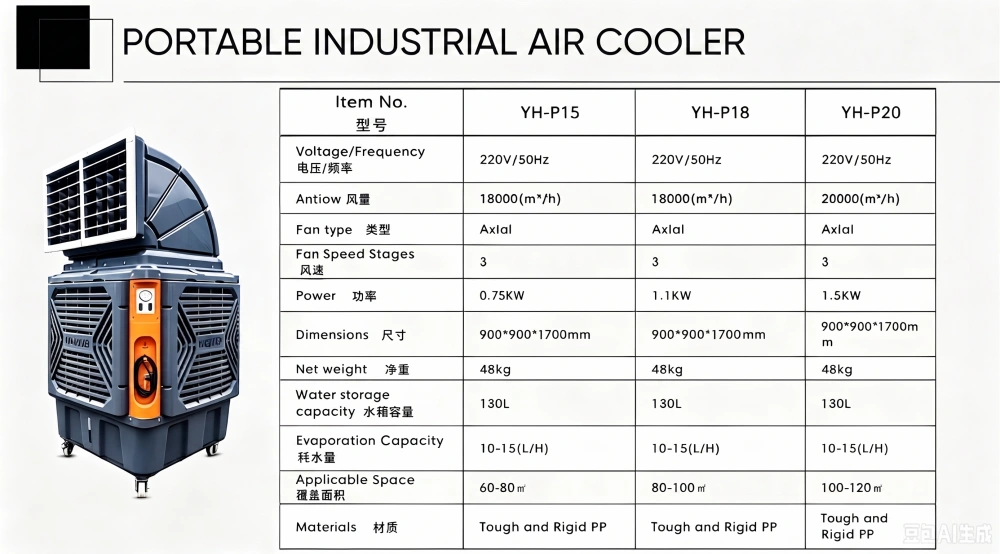 specs of portable industrial air coolers