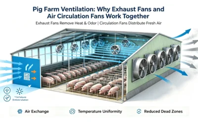 Pig Farm Ventilation: Why Exhaust Fans and Air Circulation Fans Work Together